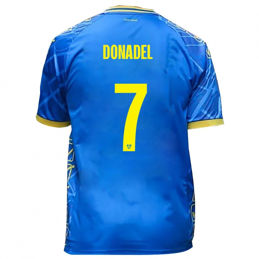 Danxen Hombre Camiseta Tommaso Donadel #7 Azul Cielo Amarillo 1ª Equipación 2025/26 La Camisa México