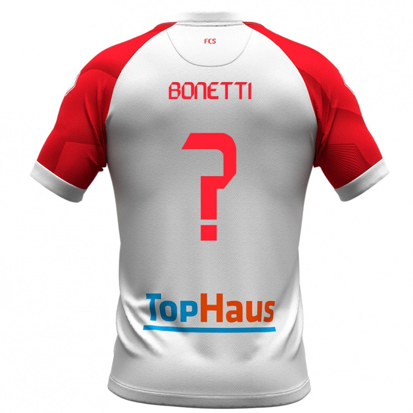 Danxen Hombre Camiseta Leonardo Bonetti #0 Blanco Rojo 1ª Equipación 2025/26 La Camisa México