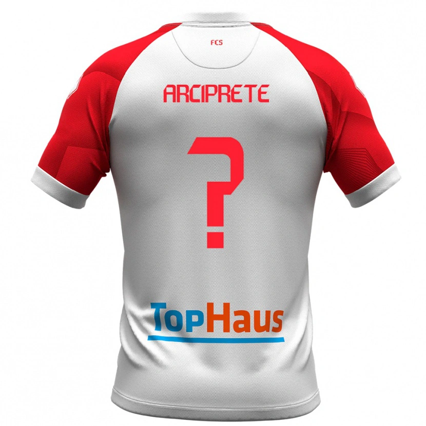 Danxen Hombre Camiseta Valerio Arciprete #0 Blanco Rojo 1ª Equipación 2025/26 La Camisa México