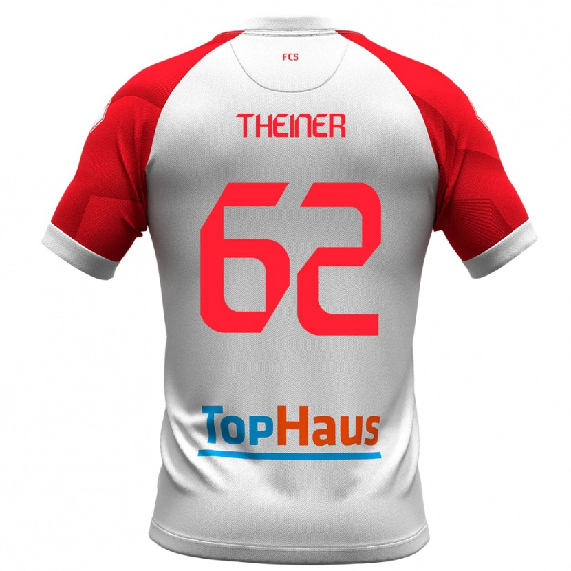 Danxen Hombre Camiseta Daniel Theiner #62 Blanco Rojo 1ª Equipación 2025/26 La Camisa México
