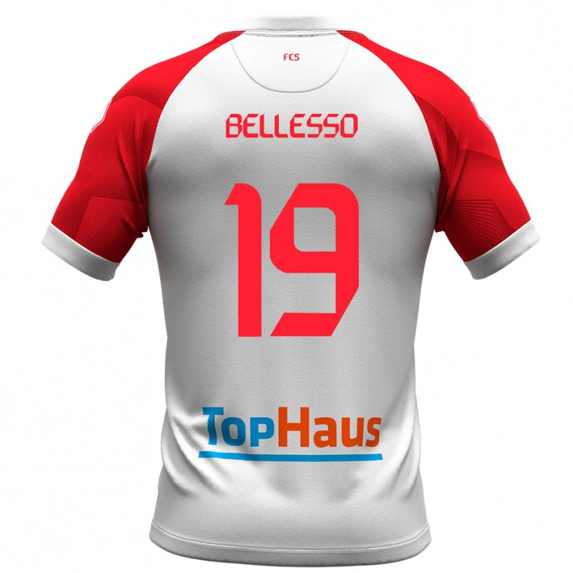 Danxen Hombre Camiseta Daniele Bellesso #19 Blanco Rojo 1ª Equipación 2025/26 La Camisa México