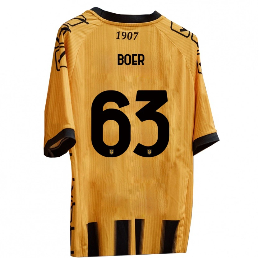 Danxen Hombre Camiseta Pietro Boer #63 Amarillo Negro 1ª Equipación 2025/26 La Camisa México