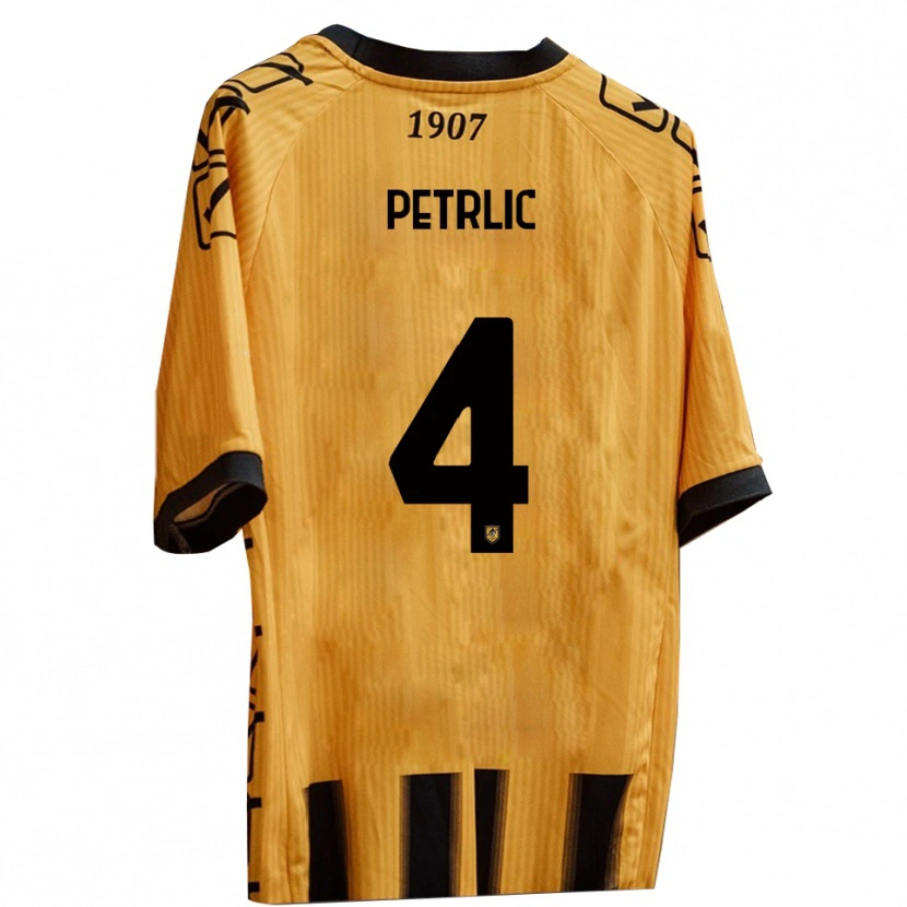 Danxen Hombre Camiseta Vincenzo Petrlic #4 Amarillo Negro 1ª Equipación 2025/26 La Camisa México