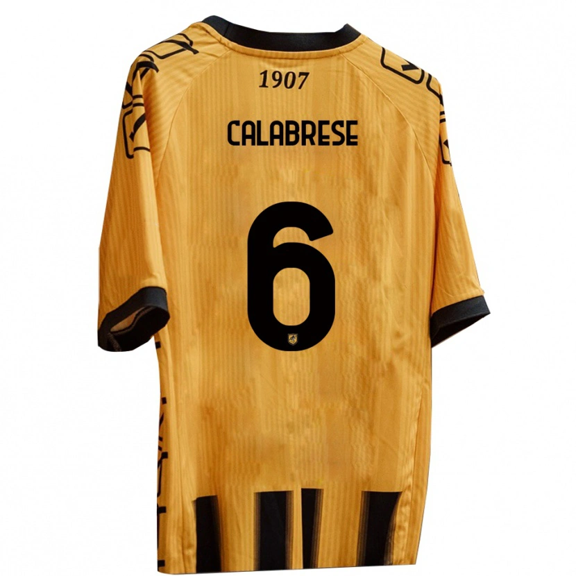 Danxen Hombre Camiseta Daniele Calabrese #6 Amarillo Negro 1ª Equipación 2025/26 La Camisa México