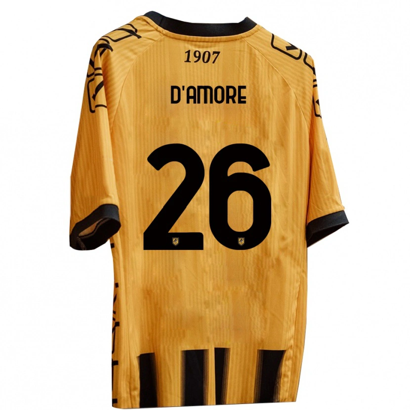 Danxen Hombre Camiseta Francesco D'amore #26 Amarillo Negro 1ª Equipación 2025/26 La Camisa México