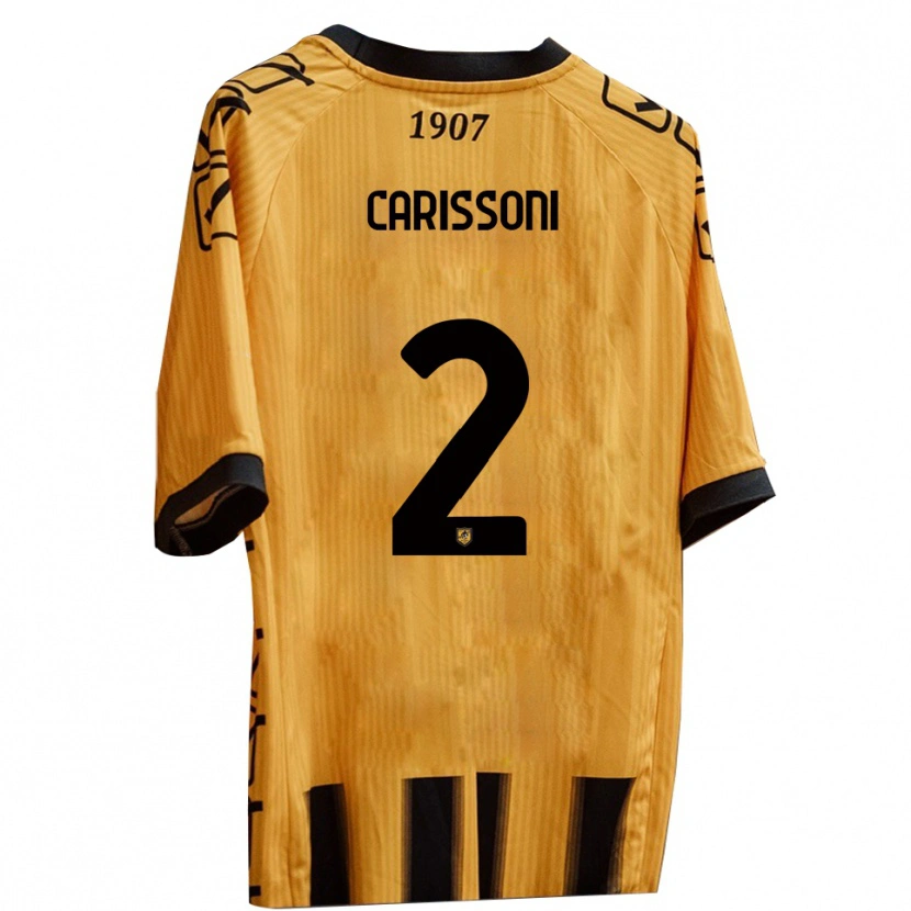 Danxen Hombre Camiseta Lorenzo Carissoni #2 Amarillo Negro 1ª Equipación 2025/26 La Camisa México