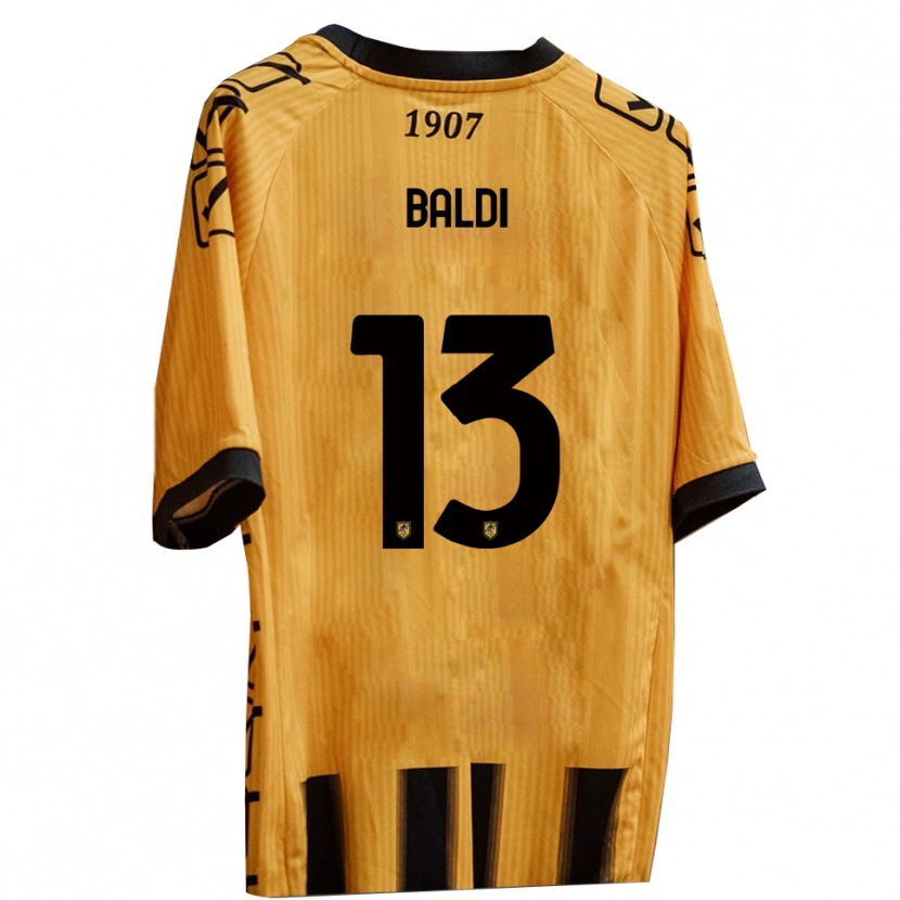 Danxen Hombre Camiseta Matteo Baldi #13 Amarillo Negro 1ª Equipación 2025/26 La Camisa México