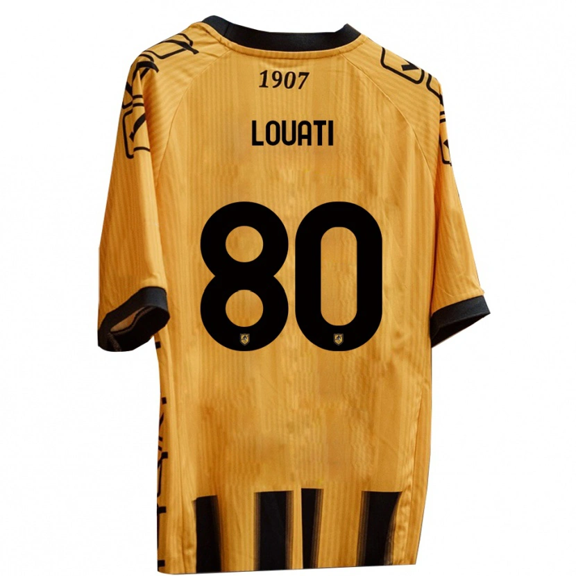 Danxen Hombre Camiseta Alessandro Louati #80 Amarillo Negro 1ª Equipación 2025/26 La Camisa México
