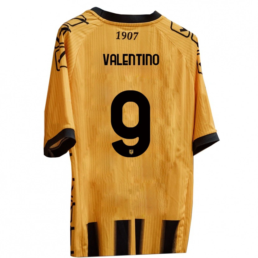 Danxen Hombre Camiseta Antonio Valentino #9 Amarillo Negro 1ª Equipación 2025/26 La Camisa México