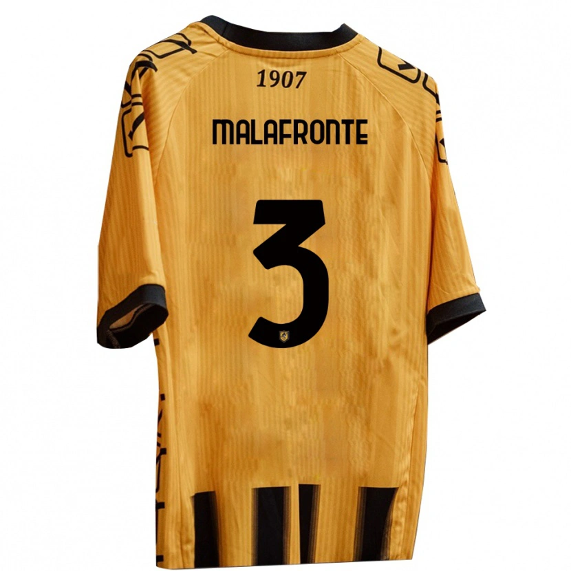 Danxen Hombre Camiseta Salvatore Malafronte #3 Amarillo Negro 1ª Equipación 2025/26 La Camisa México