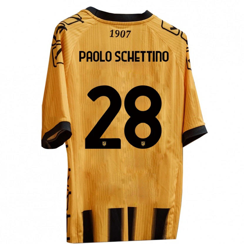 Danxen Hombre Camiseta Francesco Paolo Schettino #28 Amarillo Negro 1ª Equipación 2025/26 La Camisa México