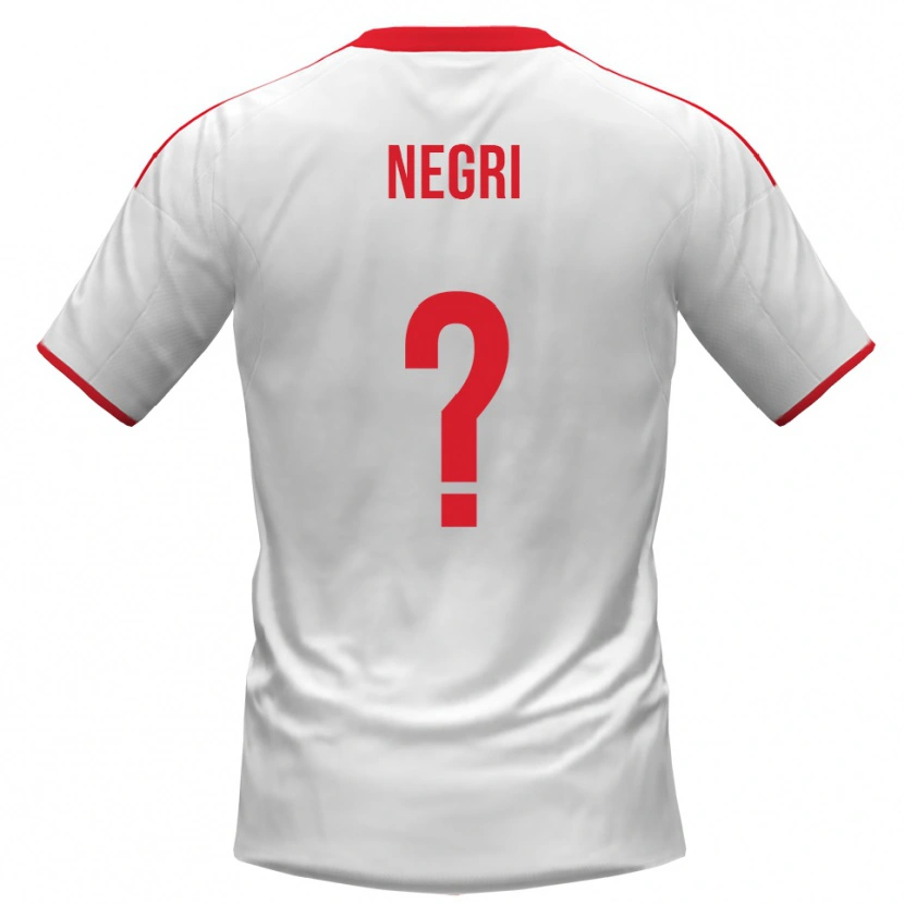 Danxen Hombre Camiseta Filippo Negri #0 Blanco Rojo 1ª Equipación 2025/26 La Camisa México