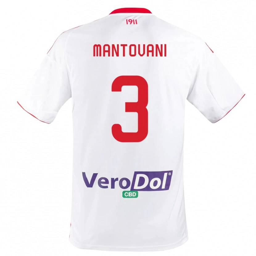 Danxen Hombre Camiseta Valerio Mantovani #3 Blanco Rojo 1ª Equipación 2025/26 La Camisa México