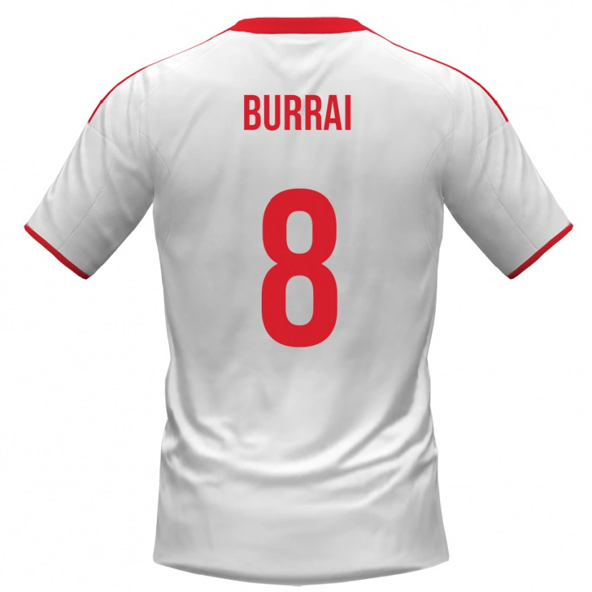 Danxen Hombre Camiseta Salvatore Burrai #8 Blanco Rojo 1ª Equipación 2025/26 La Camisa México