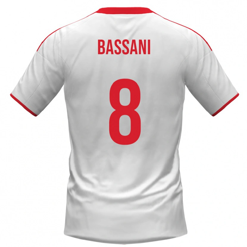 Danxen Hombre Camiseta Nicolò Bassani #8 Blanco Rojo 1ª Equipación 2025/26 La Camisa México