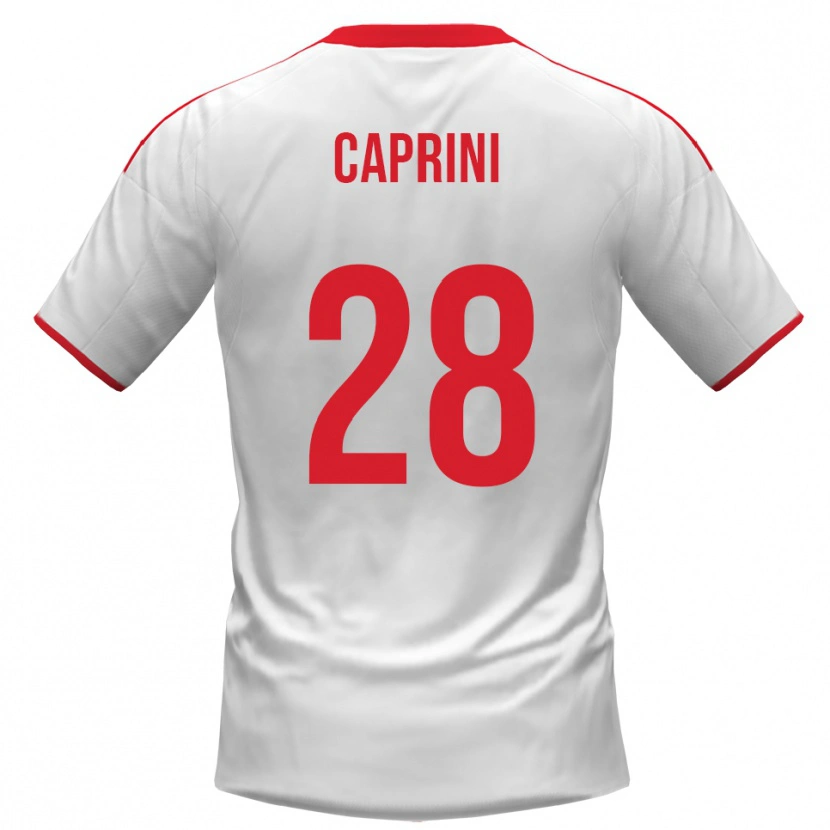 Danxen Hombre Camiseta Maat Daniel Caprini #28 Blanco Rojo 1ª Equipación 2025/26 La Camisa México