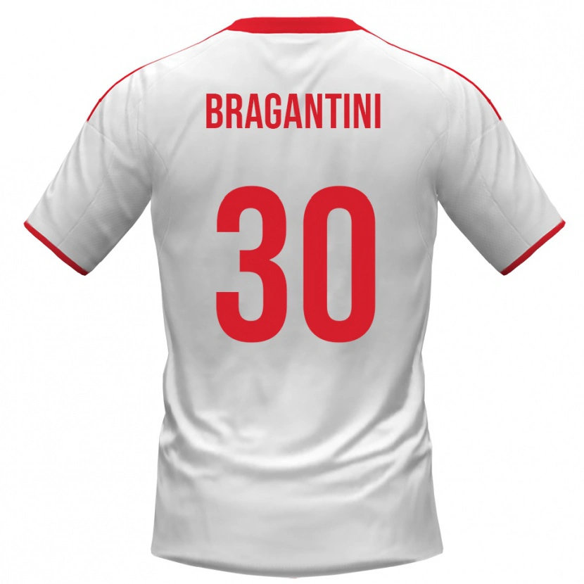 Danxen Hombre Camiseta Davide Bragantini #30 Blanco Rojo 1ª Equipación 2025/26 La Camisa México