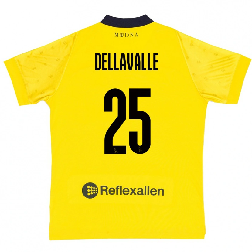 Danxen Hombre Camiseta Alessandro Dellavalle #25 Amarillo Marino 1ª Equipación 2025/26 La Camisa México