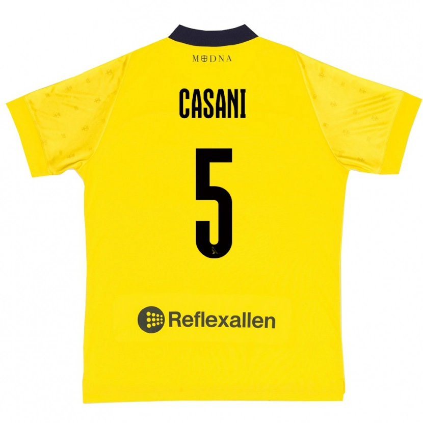 Danxen Hombre Camiseta Iacopo Casani #5 Amarillo Marino 1ª Equipación 2025/26 La Camisa México