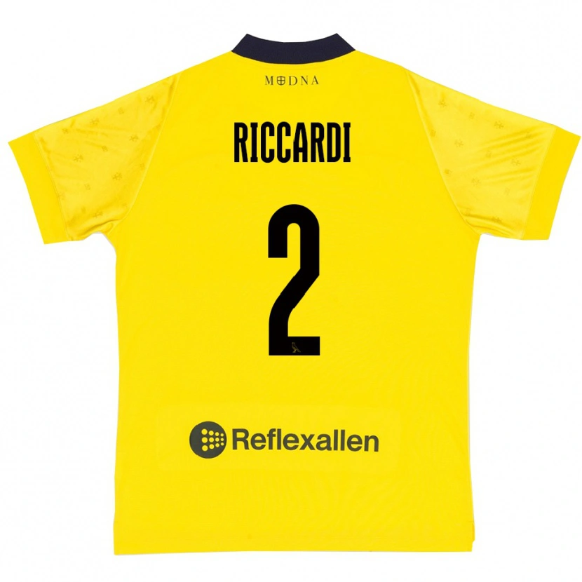 Danxen Hombre Camiseta Marcello Riccardi #2 Amarillo Marino 1ª Equipación 2025/26 La Camisa México