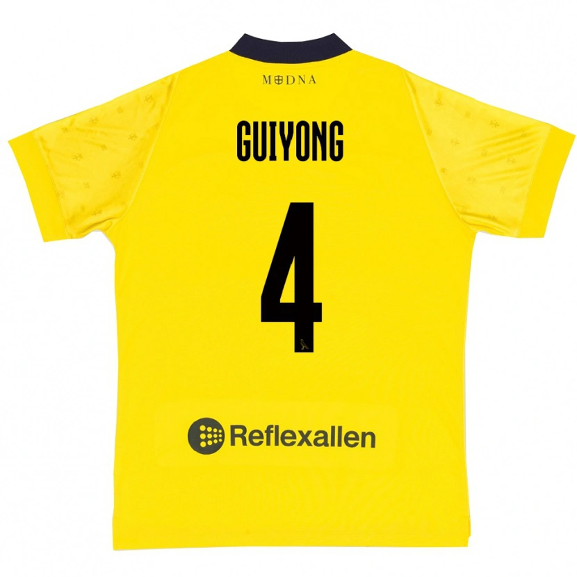 Danxen Hombre Camiseta Franck Guiyong #4 Amarillo Marino 1ª Equipación 2025/26 La Camisa México