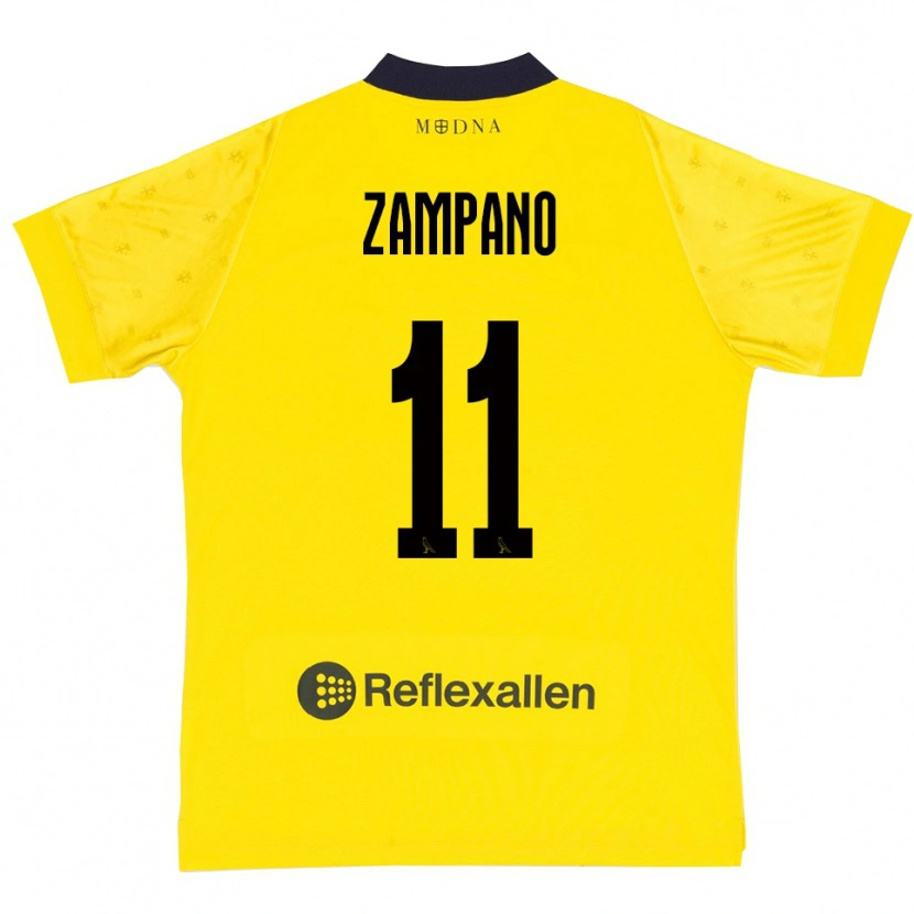 Danxen Hombre Camiseta Francesco Zampano #11 Amarillo Marino 1ª Equipación 2025/26 La Camisa México
