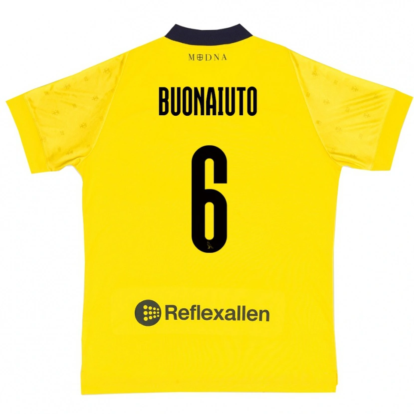 Danxen Hombre Camiseta Alessandro Buonaiuto #6 Amarillo Marino 1ª Equipación 2025/26 La Camisa México