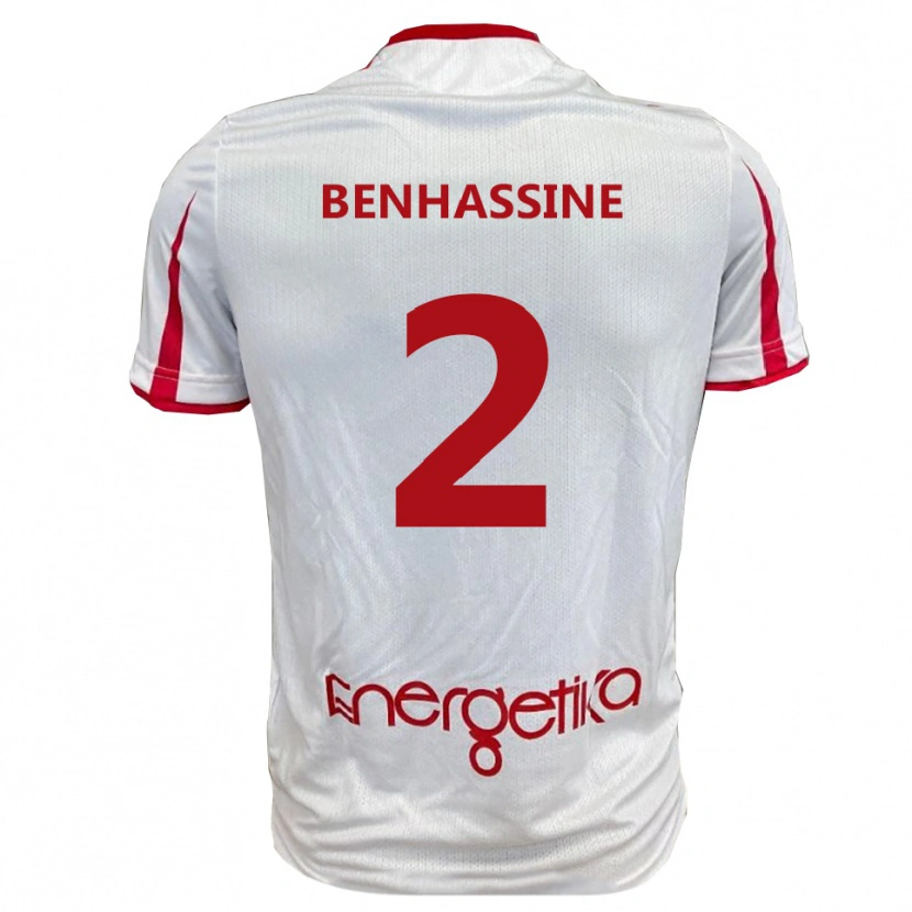 Danxen Hombre Camiseta Bilel Benhassine #2 Blanco Rojo 1ª Equipación 2025/26 La Camisa México