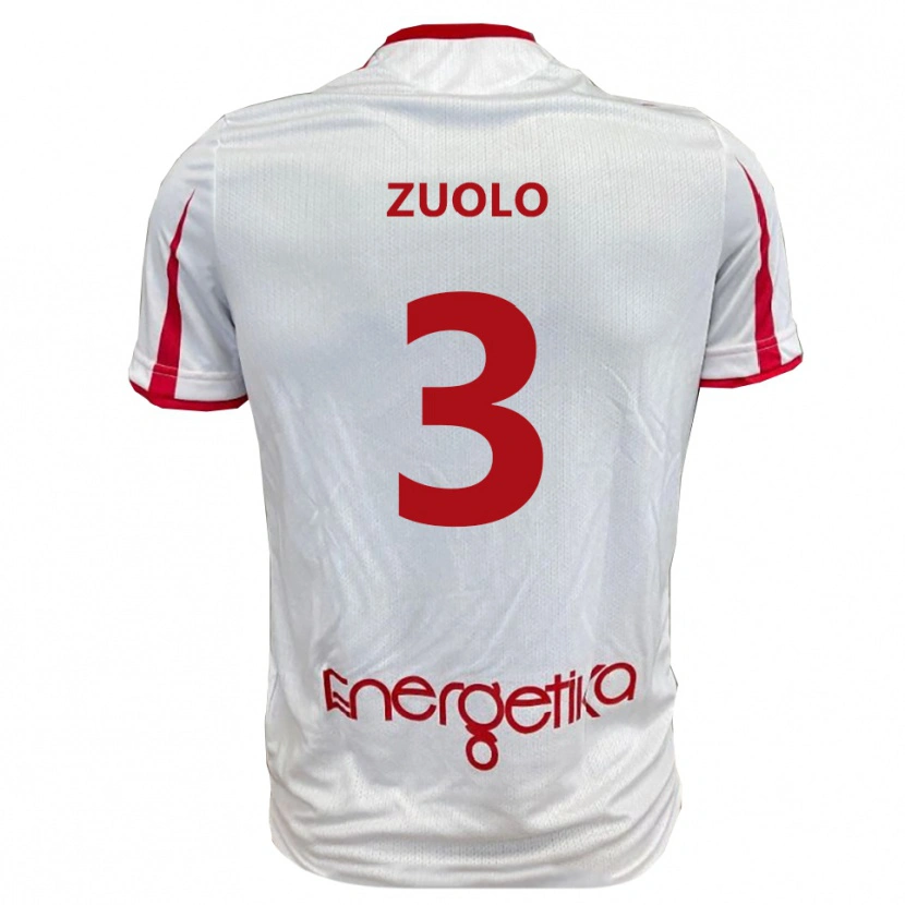 Danxen Hombre Camiseta Christian Zuolo #3 Blanco Rojo 1ª Equipación 2025/26 La Camisa México