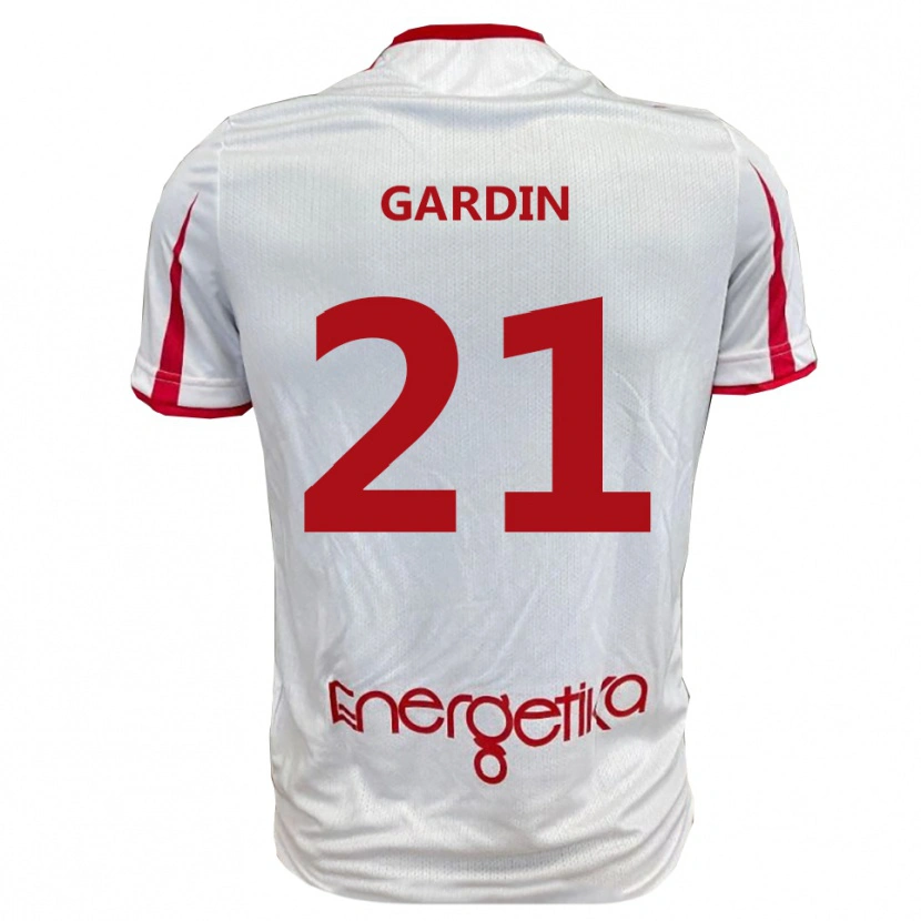 Danxen Hombre Camiseta Mattia Gardin #21 Blanco Rojo 1ª Equipación 2025/26 La Camisa México