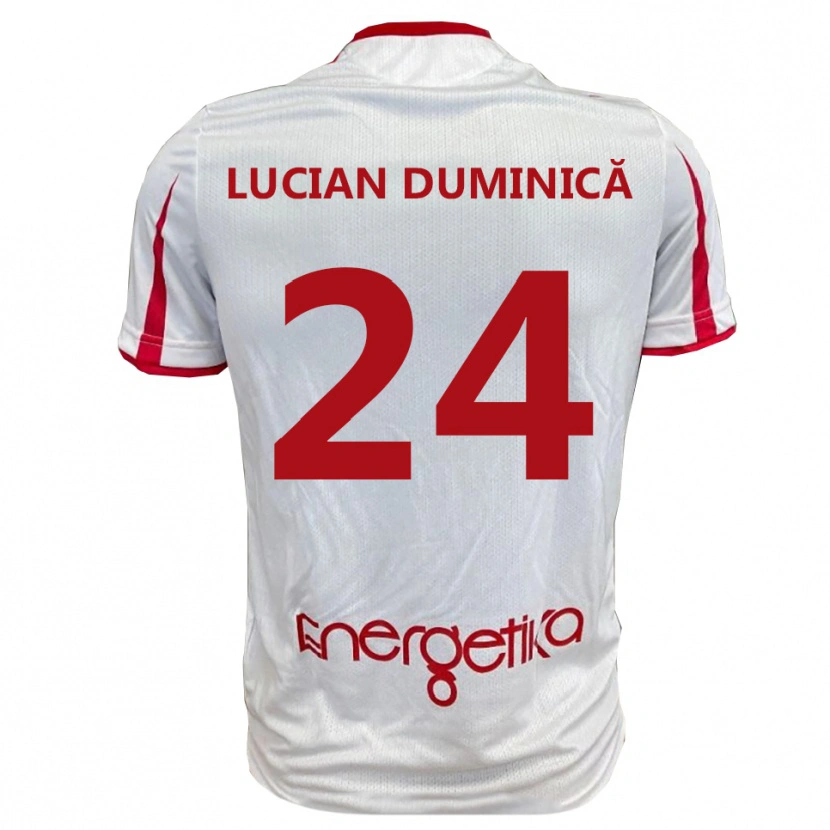 Danxen Hombre Camiseta Nicolae Lucian Duminică #24 Blanco Rojo 1ª Equipación 2025/26 La Camisa México