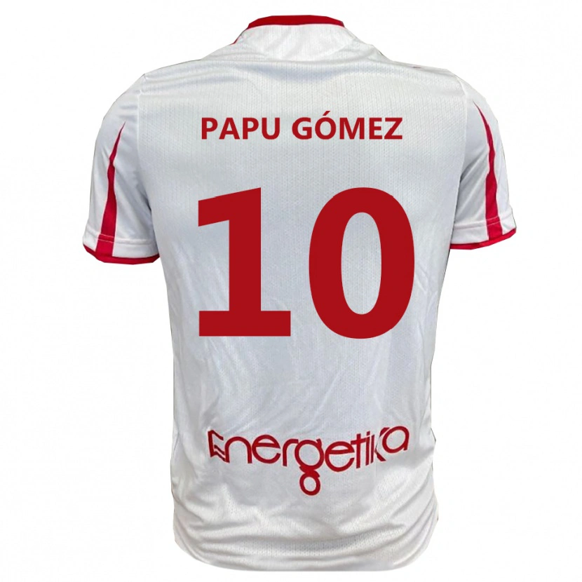 Danxen Hombre Camiseta Papu Gómez #10 Blanco Rojo 1ª Equipación 2025/26 La Camisa México