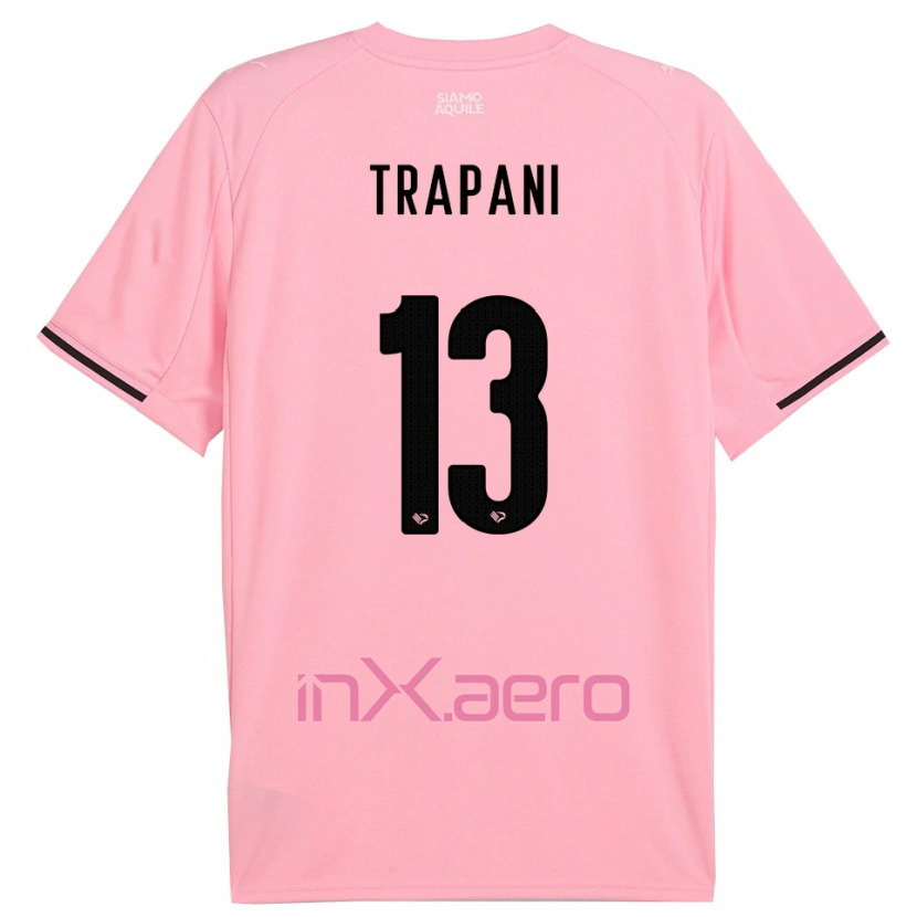 Danxen Hombre Camiseta Nicolò Trapani #13 Rosa Negro 1ª Equipación 2025/26 La Camisa México
