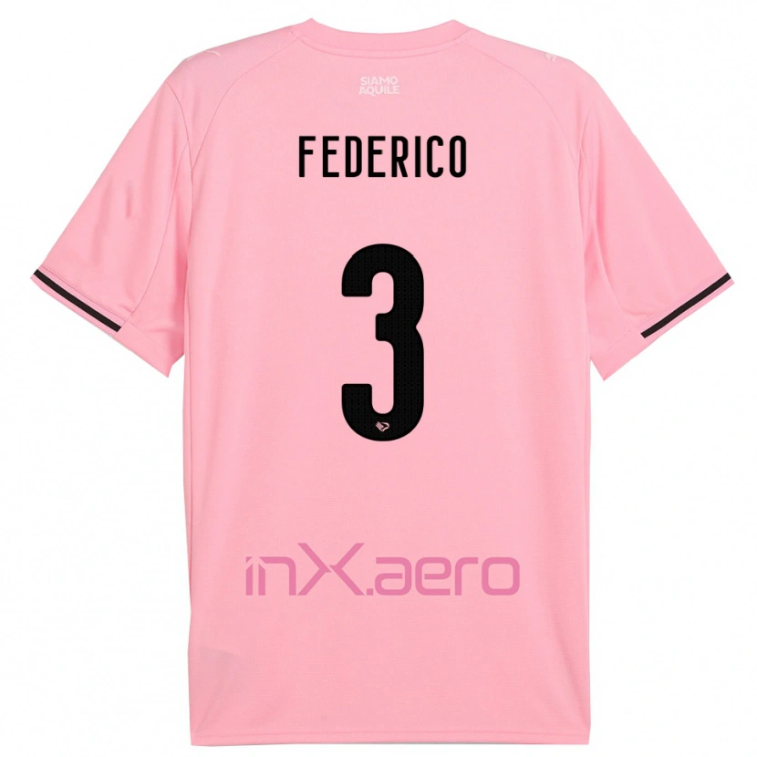 Danxen Hombre Camiseta Davide Federico #3 Rosa Negro 1ª Equipación 2025/26 La Camisa México