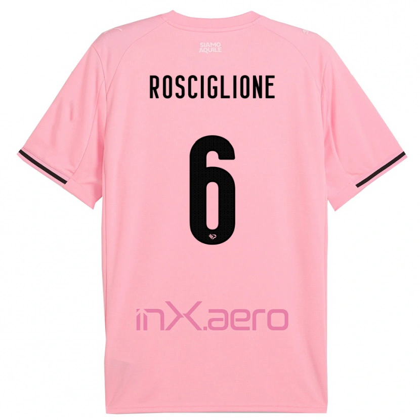 Danxen Hombre Camiseta Davide Rosciglione #6 Rosa Negro 1ª Equipación 2025/26 La Camisa México
