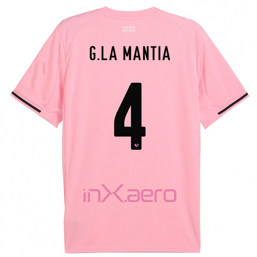 Danxen Hombre Camiseta Giulio La Mantia #4 Rosa Negro 1ª Equipación 2025/26 La Camisa México