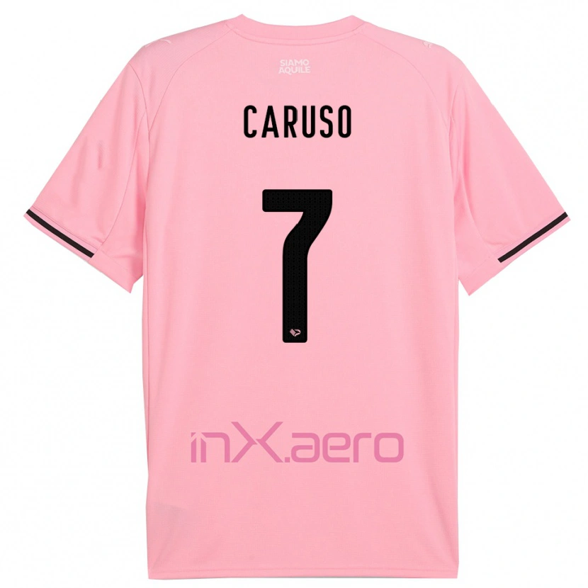 Danxen Hombre Camiseta Edoardo Caruso #7 Rosa Negro 1ª Equipación 2025/26 La Camisa México