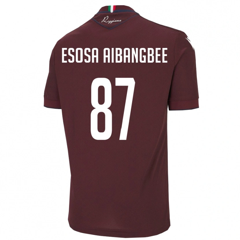 Danxen Hombre Camiseta Simon Esosa Aibangbee #87 Borgoña Blanco 1ª Equipación 2025/26 La Camisa México