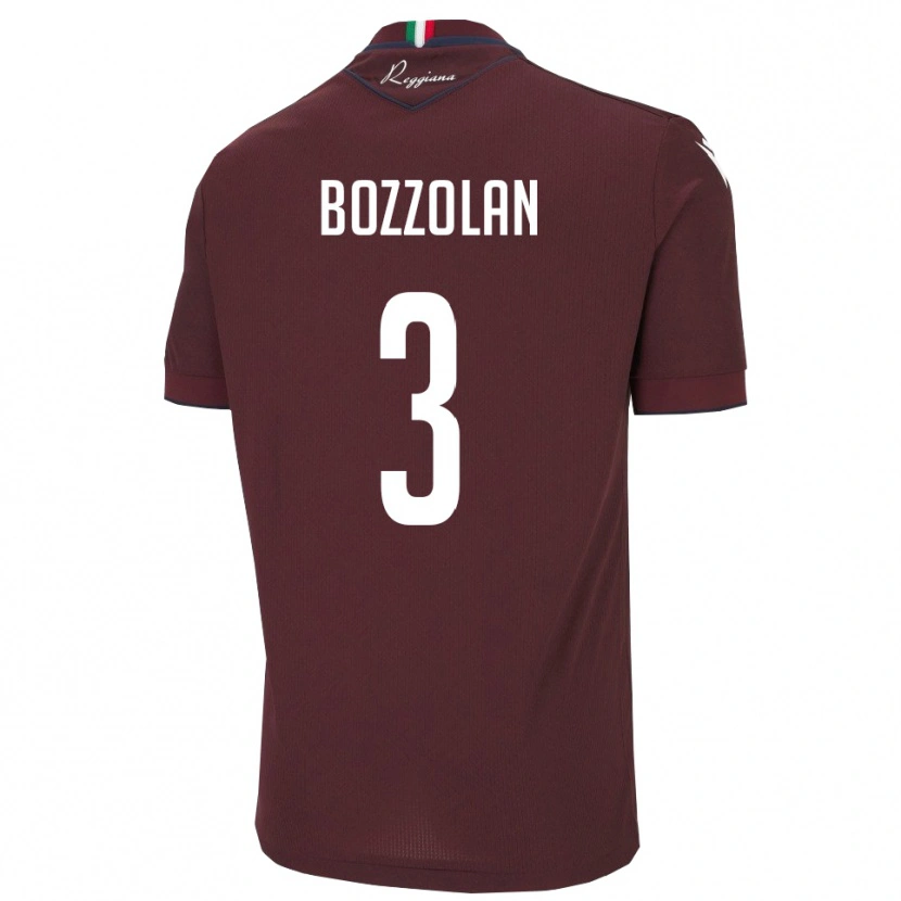 Danxen Hombre Camiseta Andrea Bozzolan #3 Borgoña Blanco 1ª Equipación 2025/26 La Camisa México