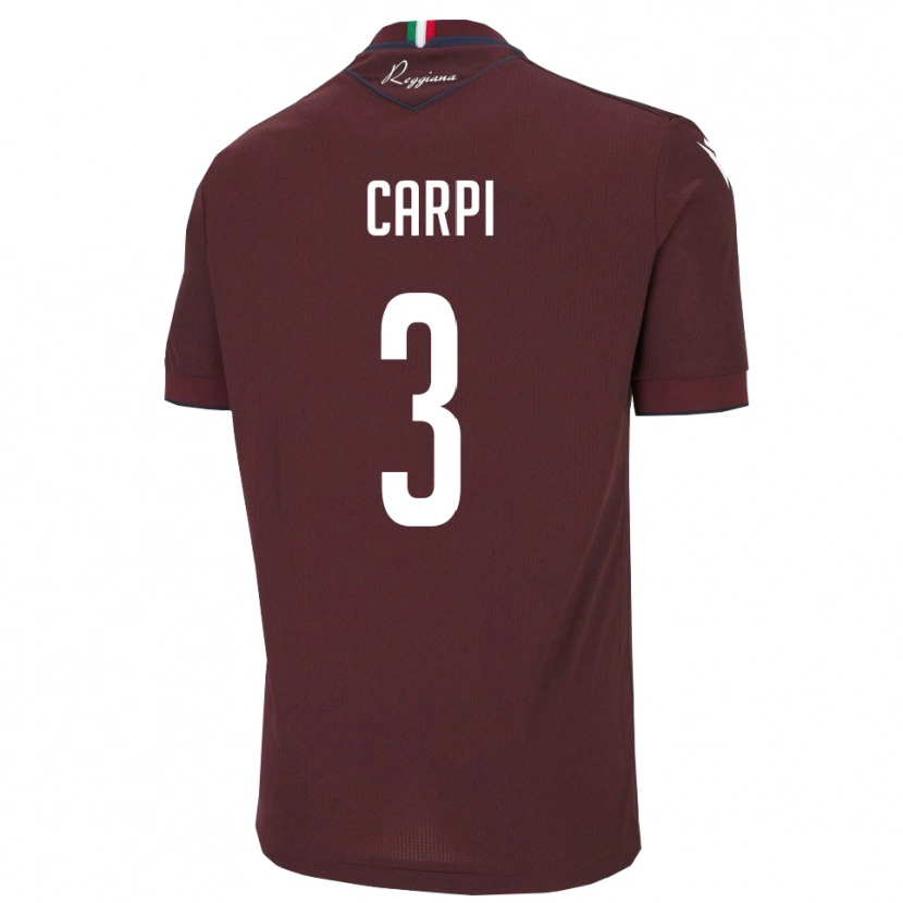 Danxen Hombre Camiseta Filippo Carpi #3 Borgoña Blanco 1ª Equipación 2025/26 La Camisa México