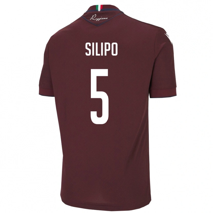 Danxen Hombre Camiseta Alessandro Silipo #5 Borgoña Blanco 1ª Equipación 2025/26 La Camisa México