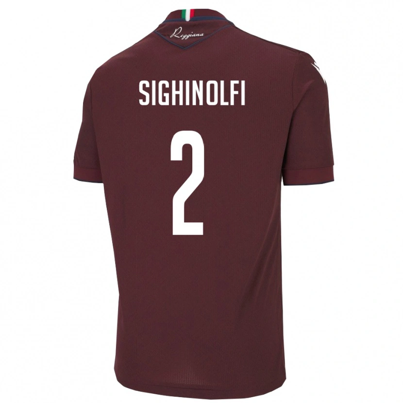 Danxen Hombre Camiseta Andrea Sighinolfi #2 Borgoña Blanco 1ª Equipación 2025/26 La Camisa México