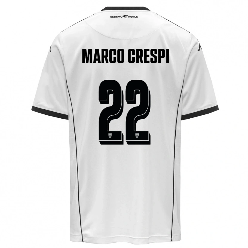 Danxen Hombre Camiseta Gian Marco Crespi #22 Blanco Negro 1ª Equipación 2025/26 La Camisa México