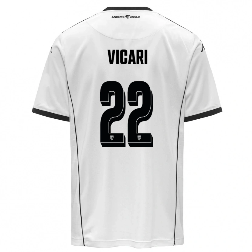 Danxen Hombre Camiseta David Vicari #22 Blanco Negro 1ª Equipación 2025/26 La Camisa México