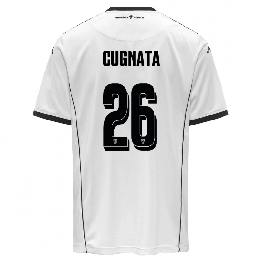 Danxen Hombre Camiseta Christian Cugnata #26 Blanco Negro 1ª Equipación 2025/26 La Camisa México