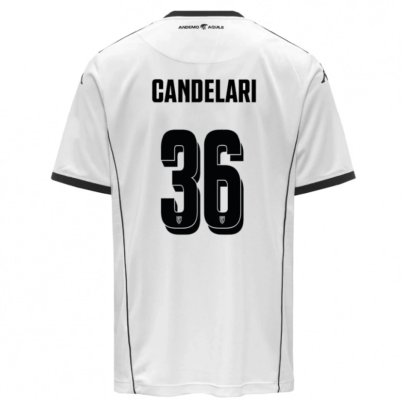 Danxen Hombre Camiseta Pietro Candelari #36 Blanco Negro 1ª Equipación 2025/26 La Camisa México