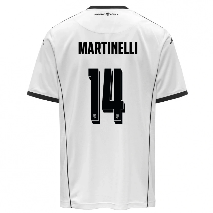 Danxen Hombre Camiseta Nicola Martinelli #14 Blanco Negro 1ª Equipación 2025/26 La Camisa México