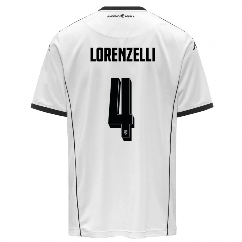 Danxen Hombre Camiseta Emanuele Lorenzelli #4 Blanco Negro 1ª Equipación 2025/26 La Camisa México