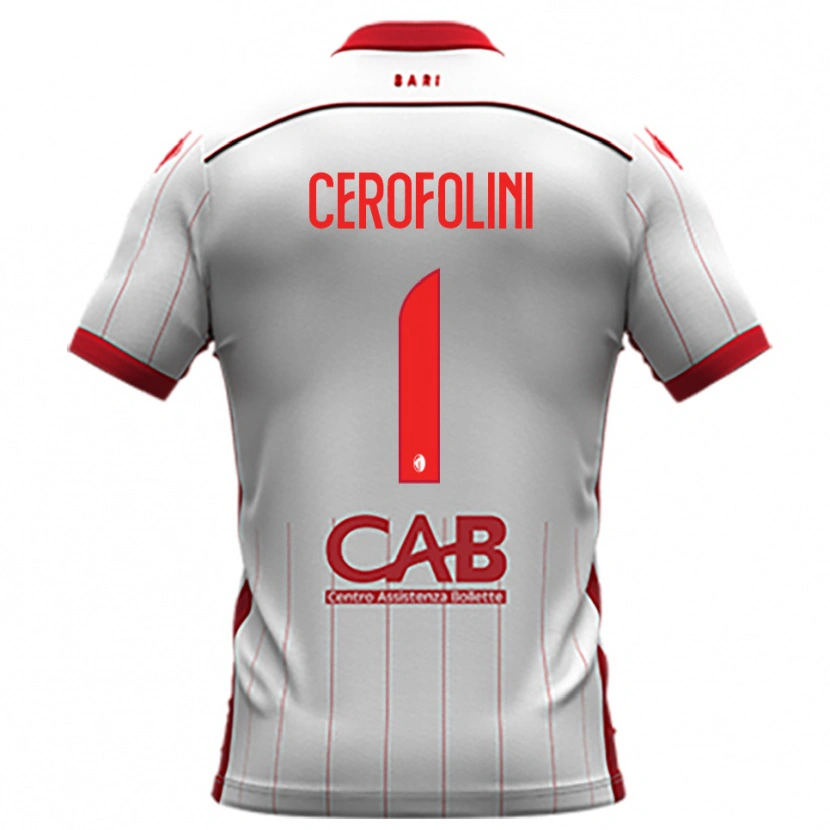 Danxen Hombre Camiseta Michele Cerofolini #1 Blanco Rojo 1ª Equipación 2025/26 La Camisa México