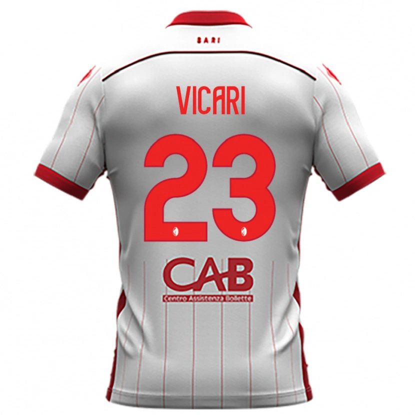 Danxen Hombre Camiseta Francesco Vicari #23 Blanco Rojo 1ª Equipación 2025/26 La Camisa México